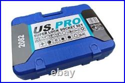 US PRO 172 Piece Metric 1/4 3/8 1/2 Drive Superlock Socket Set 2082