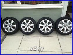 VW Beetle wheels with good tyres and locking wheel nuts