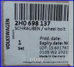 VW Locking Wheel Bolts Set Transporter Touareg Amarok GENUINE 2H0698137