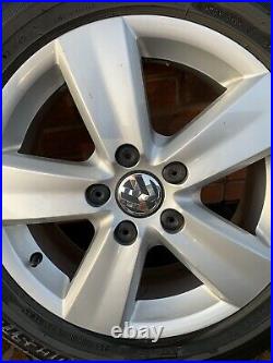 VW alloy wheels 16 inch with Bridgestone Tyres x4 with VW locking nuts