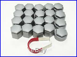 Vauxhall Astra Mokka Insignia Zafira Wheel Nut Bolt Covers Locking Caps Grey