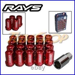 Volk Racing Rays Straight L42 Dura Wheels Lock Lug Nuts 14x1.5 M14 Rim Red