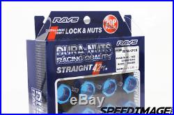 Volk Racing Rays Straight L42 Lug Nuts Set 14x1.5 1.5 M14 Blue Dura Lock Acorn