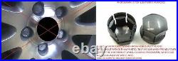 WHEEL NUT COVERS FOR PEUGEOT 108 208 308 2008 3008 17mm LOCKING CAPS MATT BLACK