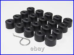 WHEEL NUT COVERS FOR SEAT IBIZA LEON ALTEA EXEO Mii LOCKING BOLT CAPS BLACK MATT