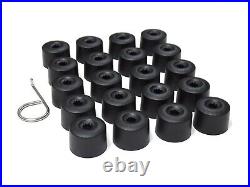 WHEEL NUT COVERS FOR SEAT IBIZA LEON ALTEA EXEO Mii LOCKING BOLT CAPS BLACK MATT