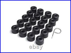 WHEEL NUT COVERS FOR SEAT IBIZA LEON ALTEA EXEO Mii LOCKING BOLT CAPS BLACK MATT