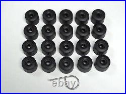 WHEEL NUT COVERS FOR SEAT IBIZA LEON ALTEA EXEO Mii LOCKING BOLT CAPS BLACK MATT