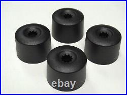 WHEEL NUT COVERS FOR SEAT IBIZA LEON ALTEA EXEO Mii LOCKING BOLT CAPS BLACK MATT