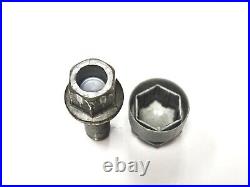 WHEEL NUT COVERS for NISSAN QASHQAI JUKE F16 LOCKING BOLT CAPS ROUND MATT BLACK