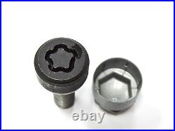 WHEEL NUT COVERS for NISSAN QASHQAI JUKE F16 LOCKING BOLT CAPS ROUND MATT BLACK