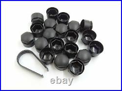 WHEEL NUT COVERS for NISSAN QASHQAI JUKE F16 LOCKING BOLT CAPS ROUND MATT BLACK