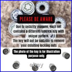 Wheel Locking Nuts M12x1.5 Anti-Theft 4 PCS for Vauxhall Insignia