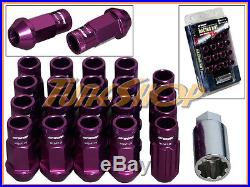 Work Racing Rs-r Extended Forged Aluminum Lock Lug Nuts 12 X 1.25 Purple Open N