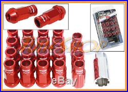 Work Racing Rs-r Extended Forged Aluminum Lock Lug Nuts 12x1.25 1.25 Red Open N