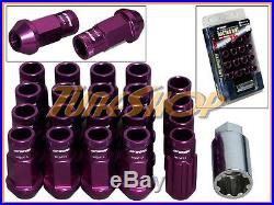 Work Racing Rs-r Extended Forged Aluminum Lock Lug Nuts 12x1.5 1.5 Purple Open U