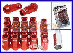 Work Racing Rs-r Extended Forged Aluminum Lock Lug Nuts 12x1.5 1.5 Red Open H