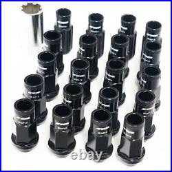 Work Wheels M12x1.5 Wheel Nuts And Locking Nuts Set Open End Black