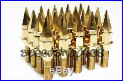 Z RACING 28mm Gold SPIKE LUG BOLTS 12X1.5MM FOR BMW 3-SERIES Cone Seat