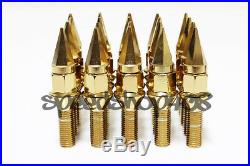 Z RACING 28mm Gold SPIKE LUG BOLTS 12X1.5MM FOR BMW 5 SERIES Cone Seat