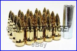 Z Racing Bullet Gold Steel Lug Nuts 12x1.5mm Extended Key Tuner Closed