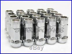Z Silver Steel 48mm Lug Nuts Open Extended 12x1.25mm 20pcs Key For Nissan