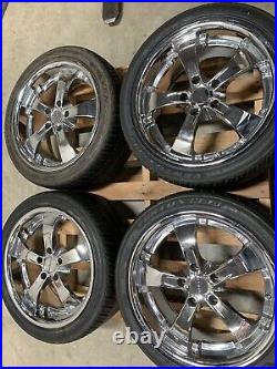 Zenetti Five chrome wheels rims 18 Inch staggered W Locking Nuts GM BMW Chevy
