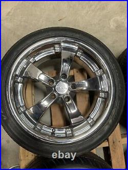 Zenetti Five chrome wheels rims 18 Inch staggered W Locking Nuts GM BMW Chevy